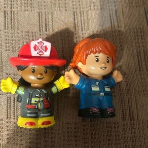 Fisher-Price Firefighter and Pilot Figure Duo - Red, Yellow, Blue, Orange